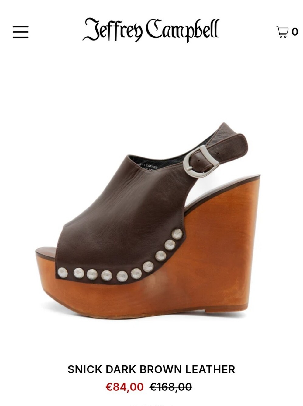 Jeffrey Campbell Snick Dark Brown Leather Platform Wedge
